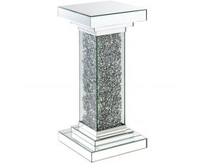 Rekha Pedestal Accent Table in Mirrored Finish