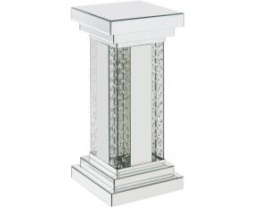 Nysa Pedestal with Faux Crystals Inlay in Mirrored Finish