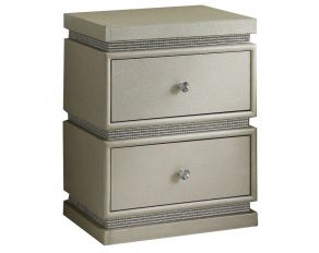 Lotus Accent Table with Faux Diamonds in Ivory