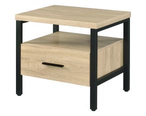 Yawan Accent Table in Oak and Black Finish