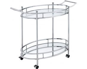 Jinx Serving Cart in Chrome Finish