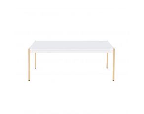 Otrac Coffee Table in White and Gold Finish