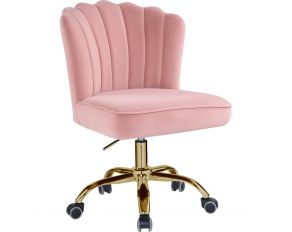 Moyle Office Chair in Rose Quartz and Gold Finish