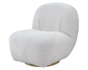 Yedaid Swivel Accent Chair in White Teddy Sherpa