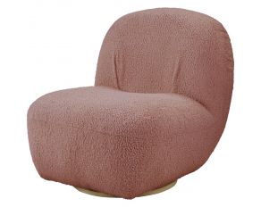 Yedaid Swivel Accent Chair in Pink Teddy Sherpa