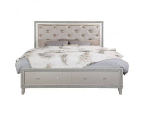 Sliverfluff Eastern King Bed with Storage in Champagne