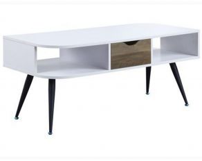 Halima Accent Coffee Table in White and Black Finish