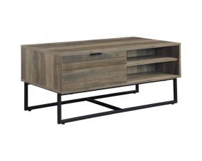 Homare Accent Coffee Table in Rustic Oak and Black Finish