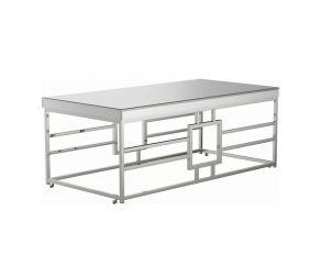 Geometric Frame Rectangular Coffee Table in Chrome