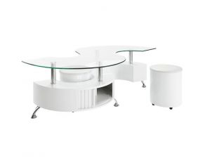 G703400 Coffee Table with Ottoman in White