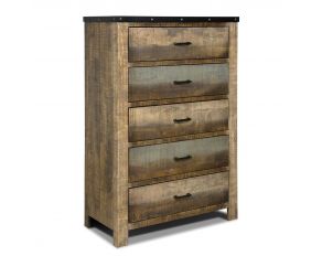 Sembene 5 Drawer Chest in Antique Multi-Color