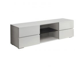 4-Drawer TV Console in Glossy White