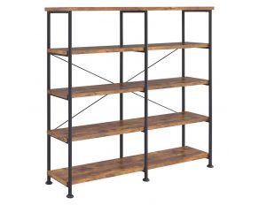 Analiese 4-Shelf Open Bookcase in Antique Nutmeg