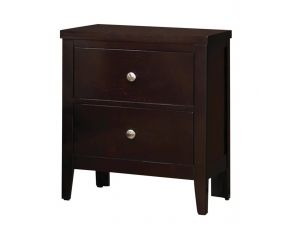 Carlton 2 Drawer Rectangular Nightstand in Cappuccino