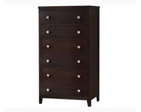 Carlton 5 Drawer Rectangular Chest in Cappuccino