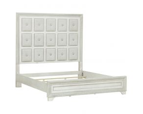 Camila King Upholstered Bed in White