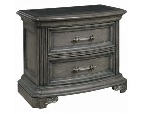 Vivian 2-Drawer Nightstand in Grey