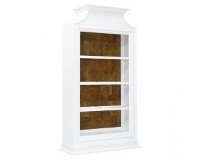 Bookcase with 3 Adjustable Shelves and Wood Back Panel in White