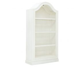 Bookcase with 3 Wood-Framed Glass Shelves in White