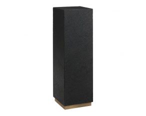 Medium Lava Stone Metal Base Pedestal in Black