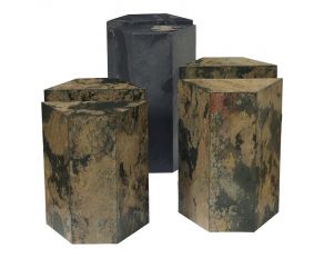 Compostela and San Juan Slate Pedestal Accent Table in Multicolor