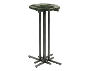 Accents Pedestal Table with Glass Top in Grey