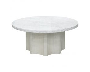 Transitional Round Cocktail Table in White