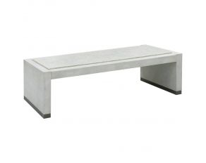 Rectangular Stone Top Cocktail Table in Grey