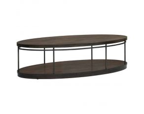 Oval Shape Cocktail Table in Dark Wood