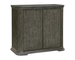 Living Room Reeded Door Chest in Dark Wood Finish