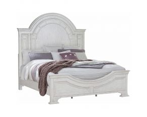 Glendale Estates Queen Transom Panel Bed in Distressed White