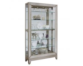 Pulaski Furniture Antique Mirrored Side Entry Curio in Silver