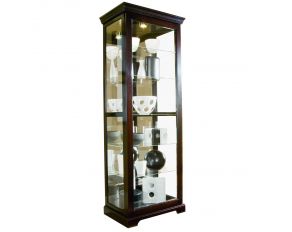 PFC Two Way Sliding Door Curio in Chocolate Cherry