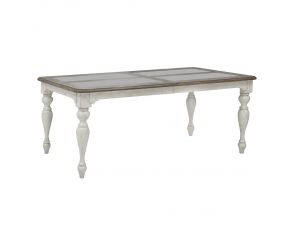 Glendale Estates Leg Dining Table in Distressed White