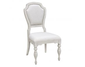 Glendale Estates Upholstered Side Chair in Distressed White