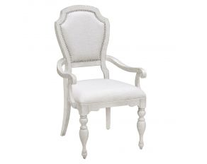 Glendale Estates Upholstered Arm Chair in Distressed White