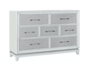 Starlight Dresser with LED Lights in White and Silver