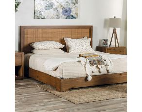 Leirvik Queen Bed in Light Walnut