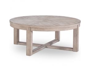 Westwood Round Cocktail Table in Weathered Oak