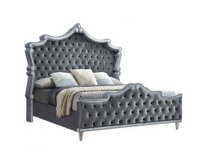 Antonella Upholstered California King Bed in Grey