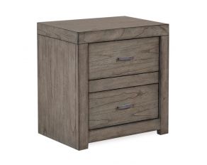 Modern Loft 2 Drawer Nightstand with Power in Greystone