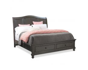 Oxford Traditional King Sleigh Storage Bed in Peppercorn