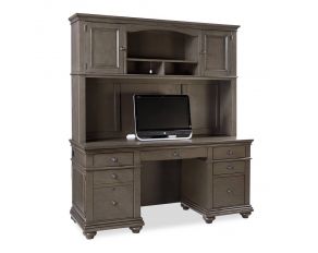 Oxford 66 inch Credenza Desk and Hutch in Peppercorn