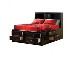 Phoenix 10 Drawer King Bed in Deep Cappuccino