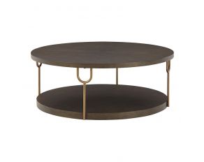 Brazburn Coffee Table in Dark Brown and Gold Finish