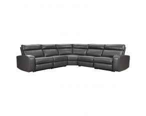 Samperstone 5-Piece Power Reclining Sectional in Gray