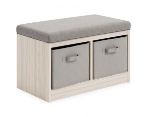 Blariden Storage Bench in Gray and Natural