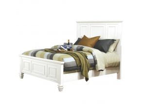 Sandy Beach Queen Panel Bed With High Headboard in White