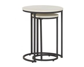 Briarsboro Occasional Accent Table Set in White and Black