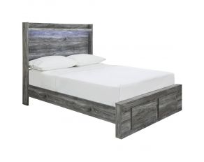 Baystorm Full Panel Bed with 2 Storage Drawers in Smoky Gray